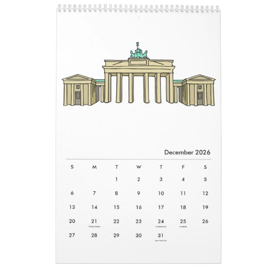 Mural Calendrier 2017 de Berlin (Dec 2026)