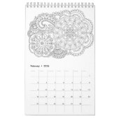 Mural Calendrier 2018 de coloration de Mindfulness (Feb 2026)