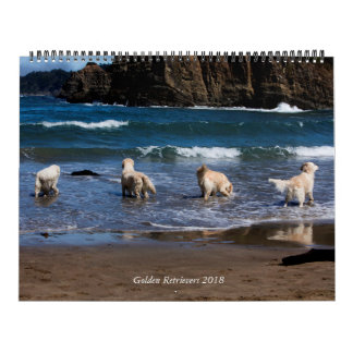 Mural Calendrier 2018 de golden retriever