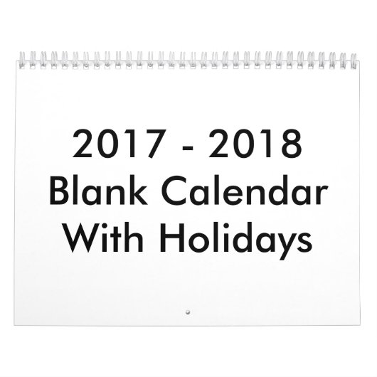 Mural Calendrier 24 Mois Blanc 2017 - 2018 Avec Vacances (Protection)