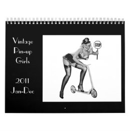 Mural Calendrier 5 Pin-up Filles Vintage 2011 Jan-Déc