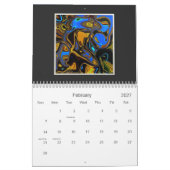 Mural Calendrier abstrait 2012 de collection d'ArtSylvia (Feb 2027)