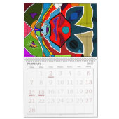 Mural Calendrier abstrait de dessins (Feb 2027)