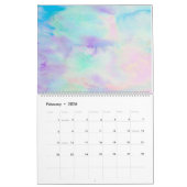 Mural Calendrier abstrait de paysage d'aquarelle, grand (Feb 2026)