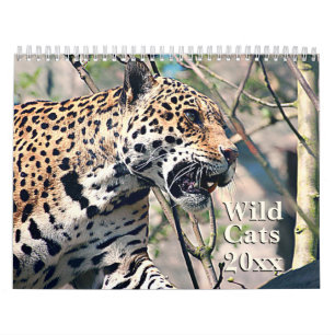 Mural Calendrier animal de faune de chats sauvages
