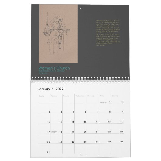 Mural Calendrier architectural 2012 de croquis par (Jan 2027)