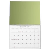 Mural Calendrier Arrière - plan couleur seulement - vert (Feb 2027)