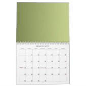 Mural Calendrier Arrière - plan couleur seulement - vert (Mar 2027)