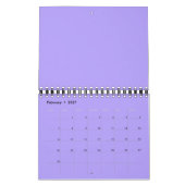 Mural CALENDRIER ARRIÈRE - PLAN MULTI COLORÉ deux côtés  (Feb 2027)