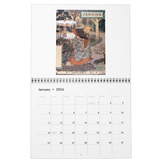 Mural Calendrier Art nouveau 2015 : Un compagnon de jard (Jan 2026)