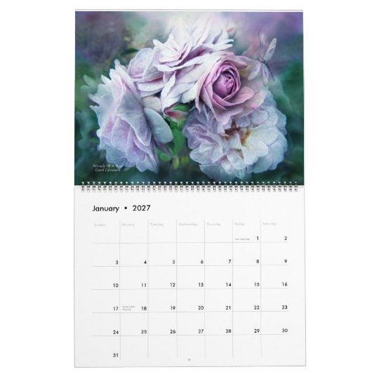 Mural Calendrier artistique Rose 2015 de Brigitte (Jan 2027)