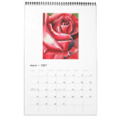 Mural Calendrier artistique Rose aquarelle par Sacha Gro (Mar 2027)
