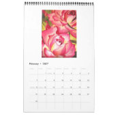 Mural Calendrier artistique Rose aquarelle par Sacha Gro (Feb 2027)