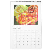 Mural Calendrier artistique Rose aquarelle par Sacha Gro (Jan 2027)
