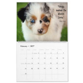 Mural Calendrier australien de chiots de berger (Feb 2027)