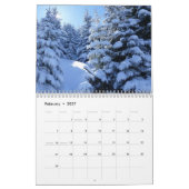 Mural Calendrier Avec Vacances - Arbres (Feb 2027)