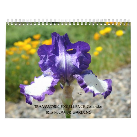 Mural CALENDRIER CADEAU DE BUREAU Fleurs d'Iris Équipe! (Protection)