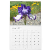 Mural CALENDRIER CADEAU DE BUREAU Fleurs d'Iris Équipe! (Jan 2027)