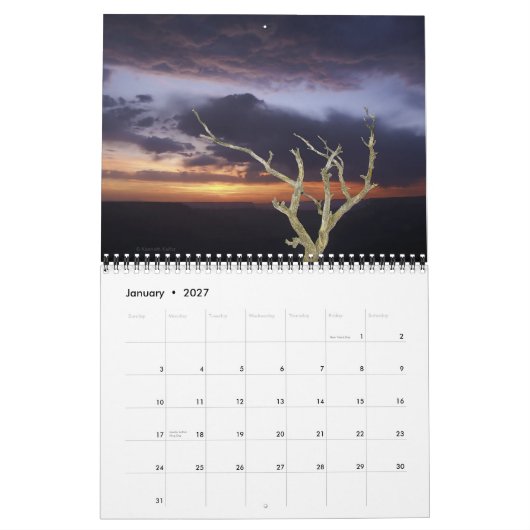 Mural Calendrier - calendrier de 2011 parcs nationaux (Jan 2027)