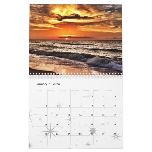 Mural Calendrier Carolina Beach Sunrise (Jan 2026)
