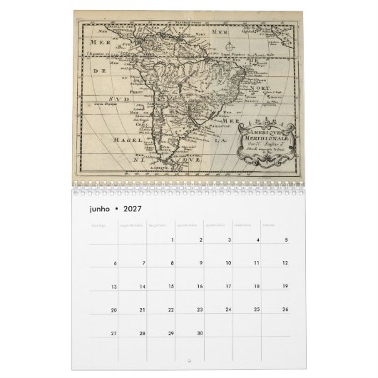 Mural Calendrier : Cartes du Brésil (Jun 2027)