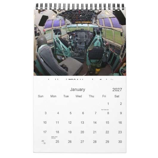 Mural Calendrier classique de 2016 habitacles d'avions (Jan 2027)