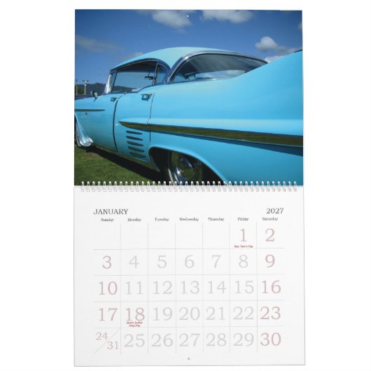 Mural Calendrier classique de voitures - GoPro wow (Jan 2027)