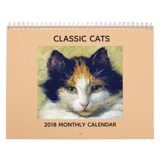 Mural Calendrier classique du chat 2018 (Protection)