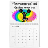 MURAL CALENDRIER COLORÉ DE CHEERLEADERS INSPIRATIONNELS (Mar 2027)