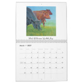 Mural Calendrier coloré de peintures de vache (Mar 2027)