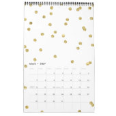 Mural Calendrier Confetti Parties scintillant Or (Mar 2027)