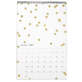 Mural Calendrier Confetti Parties scintillant Or (Jan 2027)