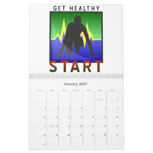 Mural Calendrier convenable de séjour (Jan 2027)