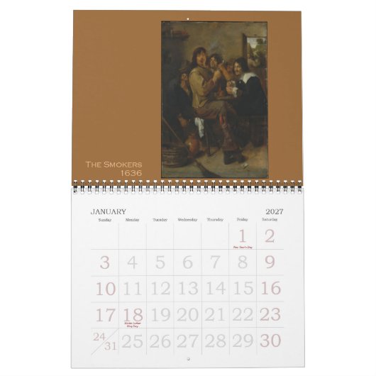 Mural Calendrier d'Adriaen Brouwer 2013 (Jan 2027)