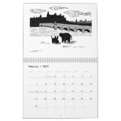 Mural calendrier d'âne et d'éléphant (Feb 2027)