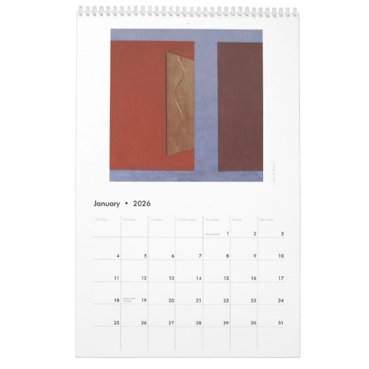 Mural Calendrier d'art abstrait (Jan 2026)