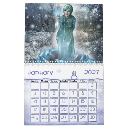 Mural Calendrier d'art d'imaginaire - version 2 (Jan 2027)