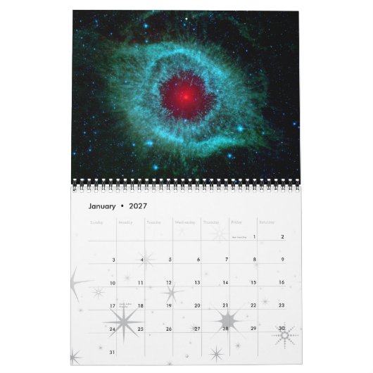 Mural Calendrier d'astronomie d'espace 2015 des (Jan 2027)