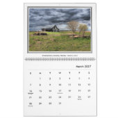 Mural Calendrier de 12 mois - vieille grange en toutes (Mar 2027)