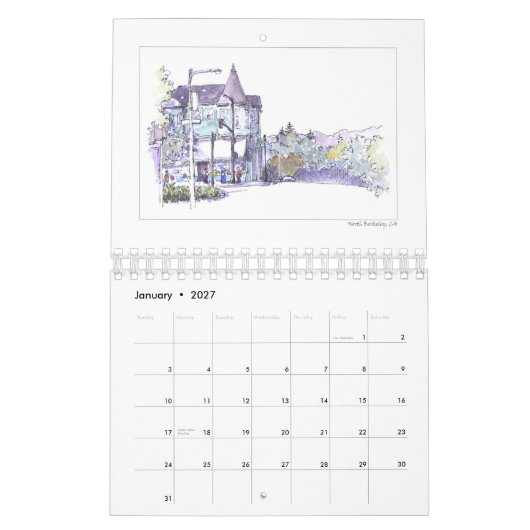 Mural Calendrier de 2008 croquis (Jan 2027)