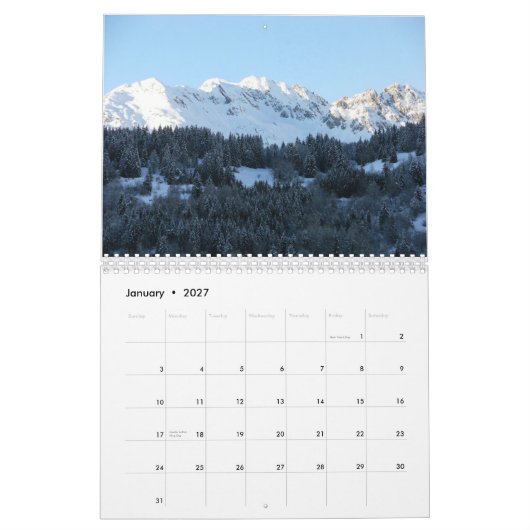 Mural Calendrier de 2014 Alpes (Jan 2027)