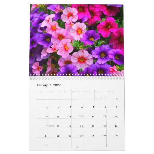 Mural Calendrier de 2015 fleurs (Jan 2027)