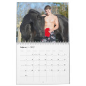 Mural Calendrier de 2017 goujons et de coursiers (Feb 2027)