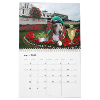 Mural Calendrier de Basset Hound