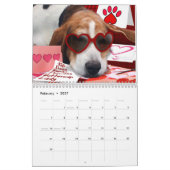 Mural Calendrier de Basset Hound (Feb 2027)