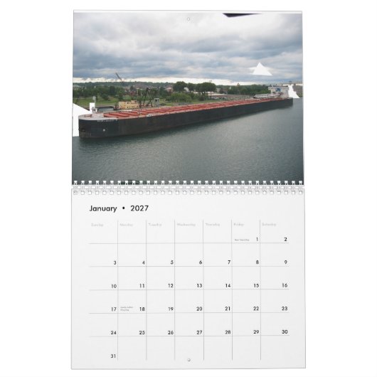 Mural Calendrier de bateaux de Great Lakes (Jan 2027)