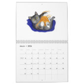 Mural Calendrier de boules et de chatons de fil (Mar 2026)