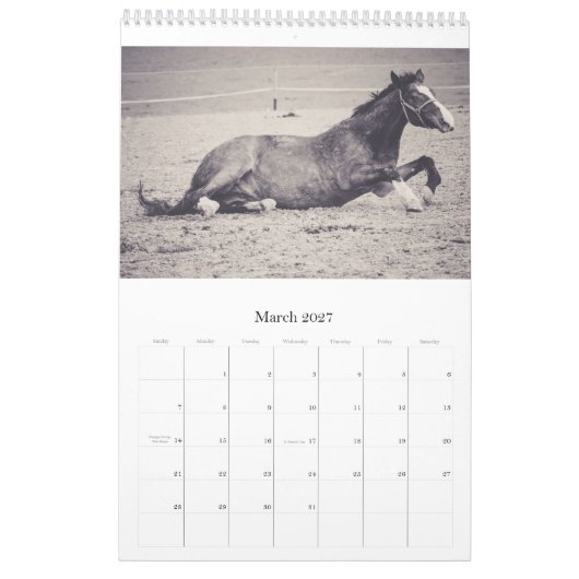 Mural Calendrier de chevaux... (Mar 2027)