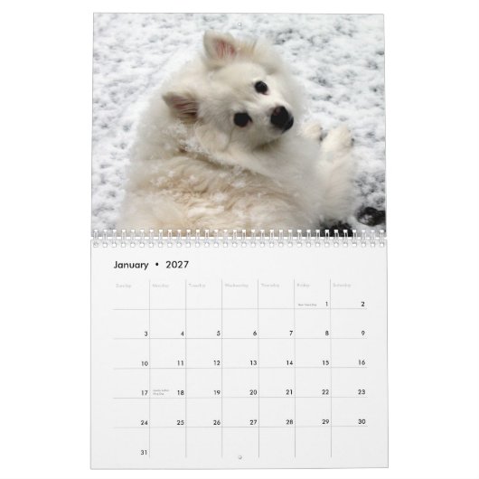 Mural Calendrier de chien (Jan 2027)