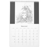 Mural Calendrier de coloration d'imaginaire (Mar 2027)
